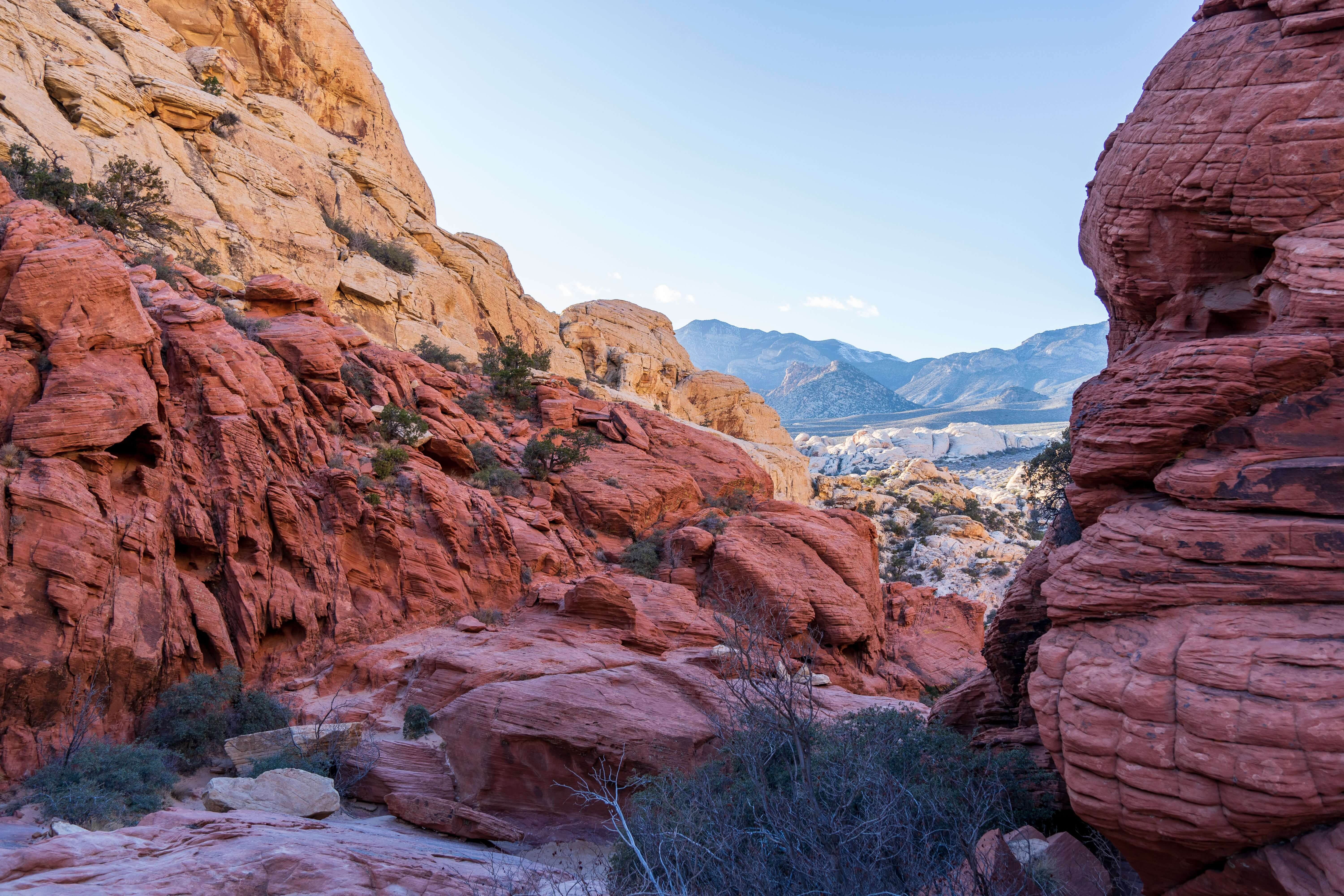 Red Rock Canyon crimson sandstone formations near Las Vegas